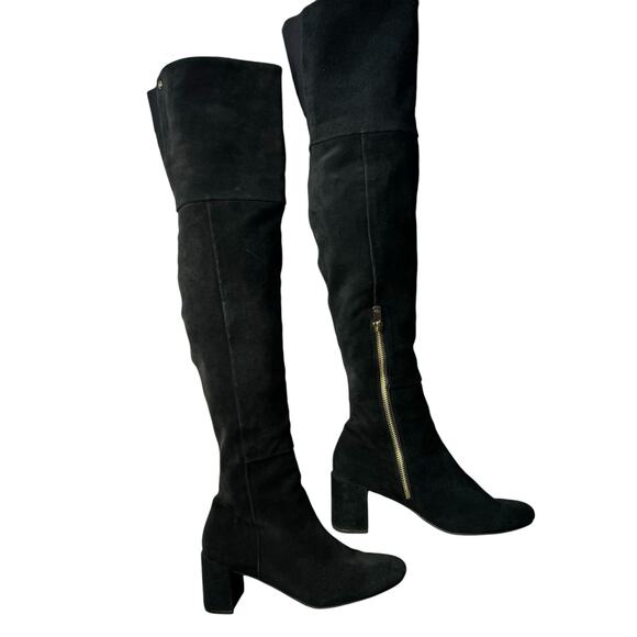 Taryn Rose Shoes - Womens Black Suede Over the Knee Boots 6.5 City Whimsigoth Party‎ Cocktail